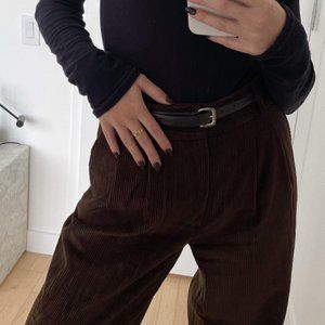 Cydnie Jordan Chocolate Brown Corduroy Trousers